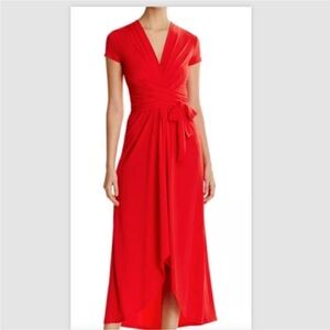 Michael Kors burnt orange wrap tie waist dress